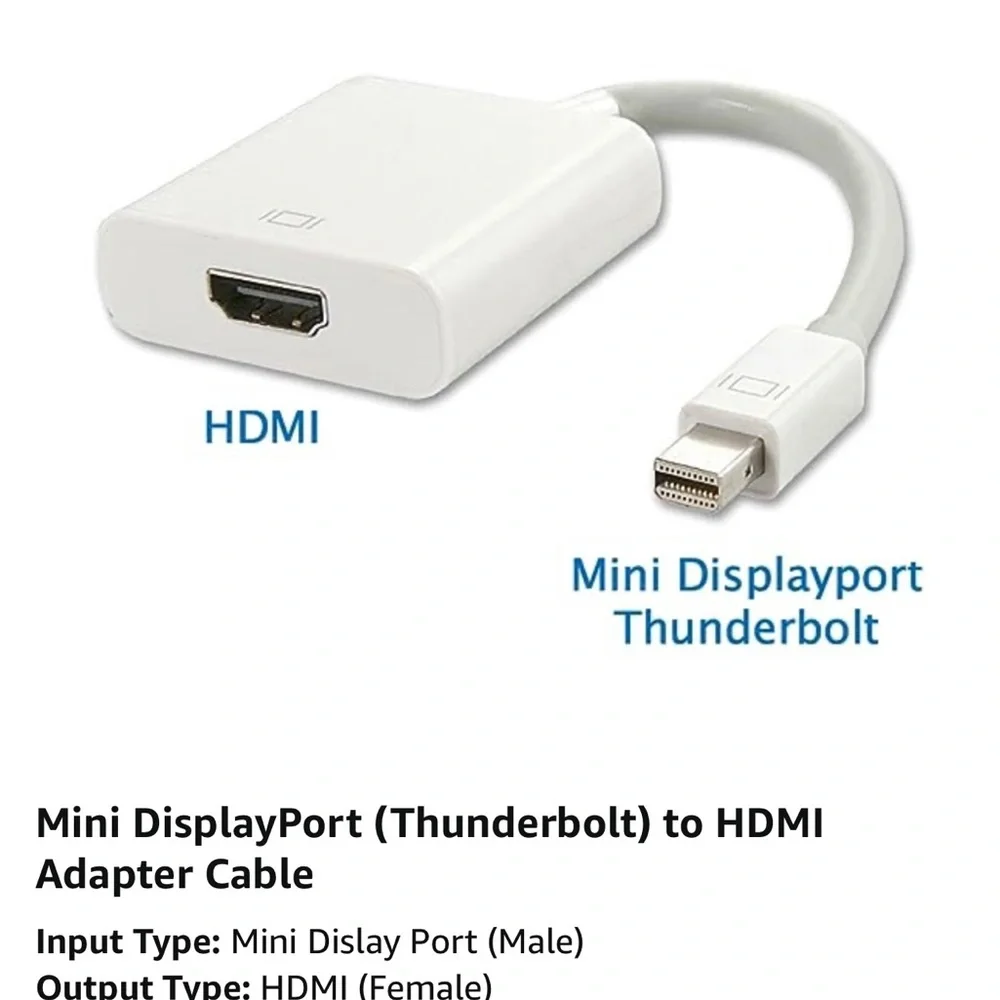 Mini DisplayPort (Thunderbolt) to HDMI Adapter Cable